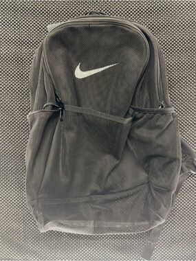 Nike Black Mesh Backpack with White Swoosh